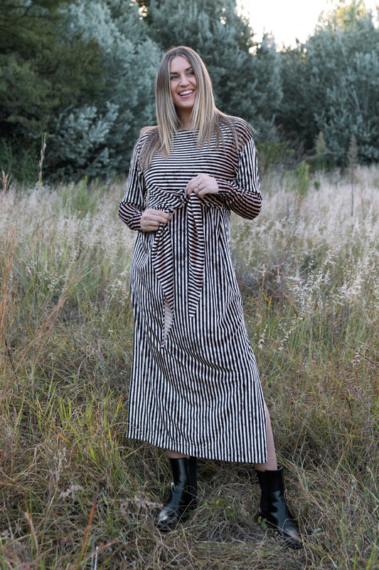 Everyday Dress | Velvet Stripe
